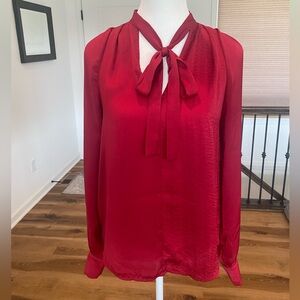 SugarLips Red Blouse w/ Neck Tie XS